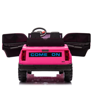 24V10A Two-seater Kids Ride On Electric Pickup, kids ride on toy W/parents remote control,4WD 800W motors,Two Safety belts,High Gate Safety Design,USB,Bluetooth, Speed 2.49-3.73MPH for kids aged 3+.