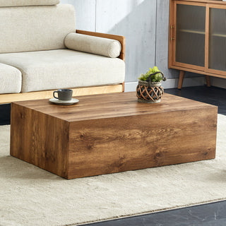 Modern MDF coffee table with wood texture pattern -39.37x23.62x11.81 inches - stylish and durable design