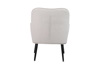 Modern Mid-Century Chair, Linen Sherpa Armchair for Living Room, Bedroom, Office, Easy Assembly,Beige