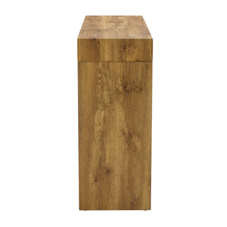 Elegant Natural Wood Grain Bar Table-50 Inches Long, a Practical Choice for Modern Homes.Wood Grain Texture Sticker,Equipped With Two Drawers.Serving As A Bar Table Or A Desk.