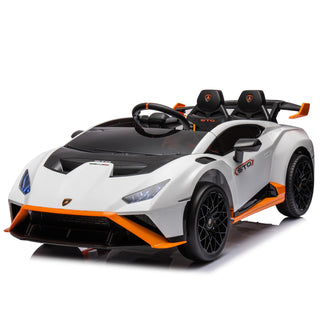 Lamborghini Huracan Sto 24V Kids Electric Ride-On Drift Car: Speeds 1.86-5.59 MPH, Ages 3-8, Foam Front Wheels, 360° Spin, LED Lights, Dynamic Music, Early Learning, USB Port, Drift Feature