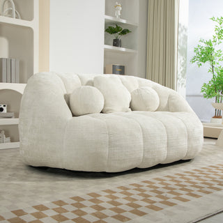 Relax in style with the COOLMORE Bean Bag Sofa Lazy Sofa, designed for ultimate comfort and durability. Featuring a high-back design, this bean bag chair offers exceptional support for both adults and kids. Perfect for indoor and outdoor use, it serves as an accent floor lounge chair, adding a modern touch to any space. Made with soft and breathable white chenille fabric, the sofa provides a cozy seating experience for lounging, reading, or watching TV. Its versatile design ensures it blends seamlessly into