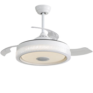 42in. Modern Invisible Ceiling Fan, 3 ABS Blades, Reversible DC Motor, 36W Led, Remote & App Control, etl Certified