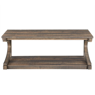 Unique Solid Wood Coffee Table – 48" Modern Center Table with Storage, Special Shape Design for Living Room, Kitchen, and Apartment Dining