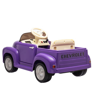 12V Kids Ride On truck car w/parents control, Licensed Chevrolet 3100 pickup,electric car for kid,Vintage modeling,3 speeds,LED Lights,Bluetooth,USB,High-power up to 3.11 MPH,age 3+