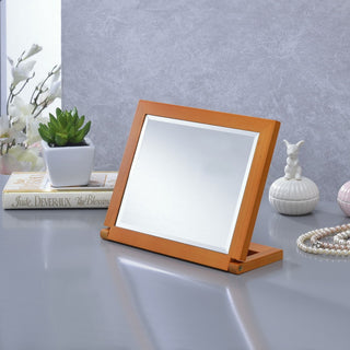 8" Tall Polyresin adjustable Make-Up Mirror, Walnut finish