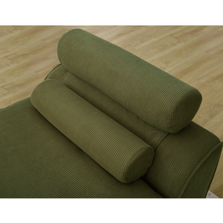 [NEW ARRIVED] [VIDEO PROVIDED]Modular Sofa,No Armrests,At will DIY,Soft Corduroy Fabric,Neck Pillow-Back Lounge Sofa Chair,Reading Nook, or Apartment Living, Lumbar Pillow,2 Seats,Upholstered,Green