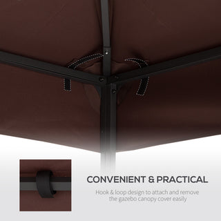 Outsunny 9.8' x 9.8' Gazebo Replacement Canopy, 2-Tier Top UV Cover for 9.84' x 9.84' Outdoor Gazebo Models 01-0153 & 100100-076, Coffee (TOP ONLY)