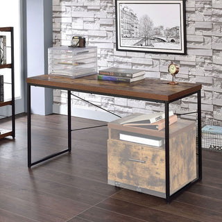 ACME Bob Desk in Weathered Oak and Black, 92396 – Modern Office Desk with Sleek Design