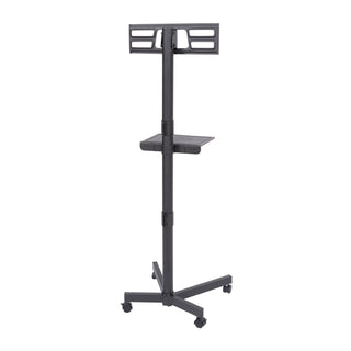 Mobile tv Stand on Wheels, Adjustable Tilt, with Media Shelf for 23-60 inch tvs, Holds up to 55 lbs, Max vesa 400x400mm