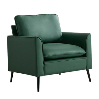 TS Cat paw leather upholstered sofa 1PC Green,Nordic retro light luxury living room balcony bedroom single casual sofa chair