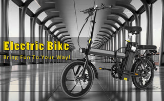 Adult Electric Bicycle 500W Motor, 15.5 MPH Max Speed, 16" Tire, 42V 10.4AH Removable Battery, Foldable Electric Bike with Multi-Shock Absorption for City Commuting