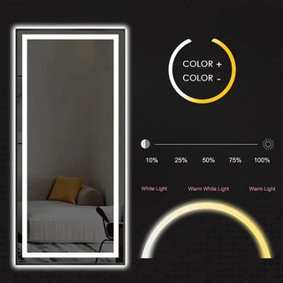 LED Mirror Full Length Mirror with Lights Wide Standing Tall Full Size Mirror for Bedroom Giant Full Body Mirror Large Floor Mirror with Lights Stand Up Dressing Big Lighted Mirror