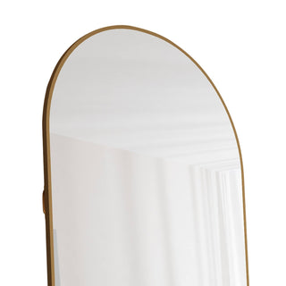 The 3rd generation aluminum alloy metal frame arched floor mounted wall mirror, upgraded in quality, bathroom makeup mirror, bedroom entrance, clothing store, gold 65 "* 23 "W1151121956