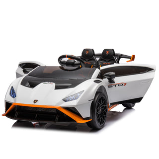 Lamborghini Huracan Sto 24V Kids Electric Ride-On Drift Car: Speeds 1.86-5.59 MPH, Ages 3-8, Foam Front Wheels, 360° Spin, LED Lights, Dynamic Music, Early Learning, USB Port, Drift Feature