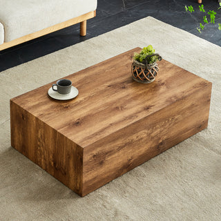 Modern MDF coffee table with wood texture pattern -39.37x23.62x11.81 inches - stylish and durable design