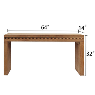 Convenience Concepts Natural Wood Console Table/Desk with Real Wood Beads Decoration