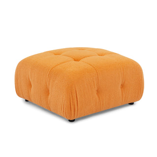 Modular Sectional Sofa, Button Tufted Designed and DIY Combination,L Shaped Couch with Reversible Ottoman, Orange Velvet