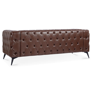 84.06" Traditional 3-Seater Sofa, Square Arm Design with Removable Cushions, Comfortable Living Room Furniture