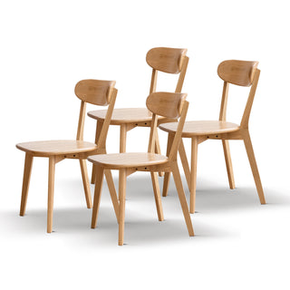 Dining Chair Wooden FAS Grade Oak, Natural Wood, Made in North America, 100% Dirt-Free Solid Chair, Simple and Natural Design,46.5 * 54 * 80cm, Set of 4