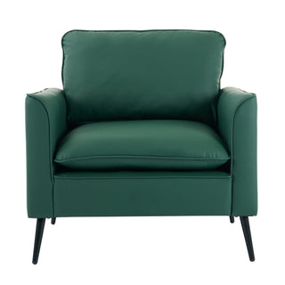 TS Cat paw leather upholstered sofa 1PC Green,Nordic retro light luxury living room balcony bedroom single casual sofa chair