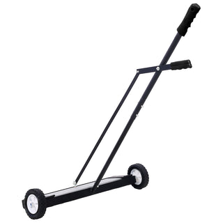 24in Rolling Magnetic Sweeper, Heavy Duty Push-Type with Release, 100 lb Capacity