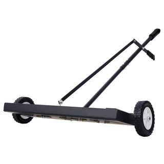 24in Rolling Magnetic Sweeper, Heavy Duty Push-Type with Release, 100 lb Capacity