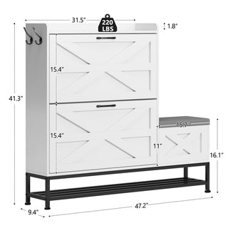 Shoe Cabinet, Entry Home Shoe Cabinet, Entrance Balcony Storage Cabinet, Large Capacity Shoe Rack, White