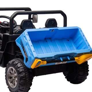 24V Ride On Truck 2-Seater UTV with 2x200W Motor, Dump Bed/Shovel, Remote Control Electric Ride On Car with Non-Slip Tyres for Boys and Girls