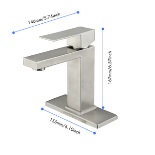 Waterfall Spout Bathroom Faucet, Single Handle Bathroom Vanity Sink Faucet, White