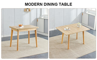 Wooden foldable table, rubber wood leg MFC tabletop, foldable computer desk, foldable office desk, suitable for restaurants, living rooms, terraces, kitchens