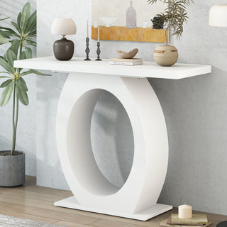 Mirod Stylish Modern Console Table with Egg-Shaped Base, Enhanced Stability & Durability, Sleek Design for Living Room or Bedroom Home Decor