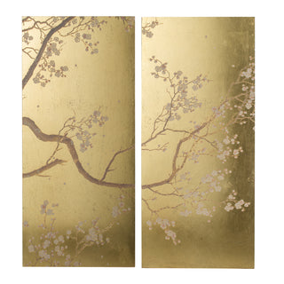 Set of 2 Cherry Blossom Wall Art Panels, Wall Decor for Living Room Dining Room Office Bedroom, 21.5" x 47"