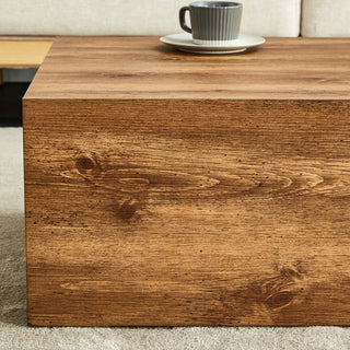 Modern MDF coffee table with wood texture pattern -39.37x23.62x11.81 inches - stylish and durable design