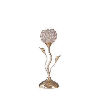 14' Rose Gold Floral Bell Glam Metal Table Lamp