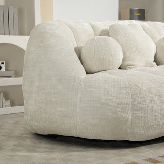 Relax in style with the COOLMORE Bean Bag Sofa Lazy Sofa, designed for ultimate comfort and durability. Featuring a high-back design, this bean bag chair offers exceptional support for both adults and kids. Perfect for indoor and outdoor use, it serves as an accent floor lounge chair, adding a modern touch to any space. Made with soft and breathable white chenille fabric, the sofa provides a cozy seating experience for lounging, reading, or watching TV. Its versatile design ensures it blends seamlessly into