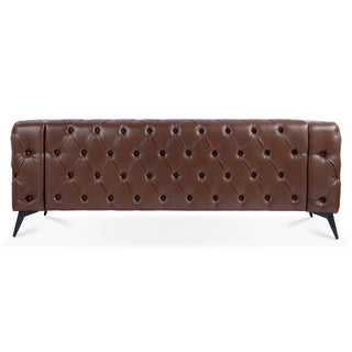 84.06" Traditional 3-Seater Sofa, Square Arm Design with Removable Cushions, Comfortable Living Room Furniture