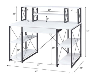 ACME Amiel Desk, White and Black 92879