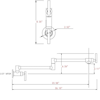 Pot Filler Faucet Wall Mount