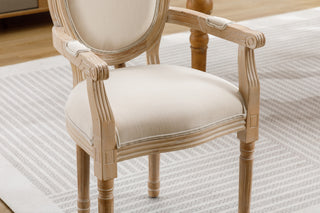 French Style Solid Wood Dining Chair,Set of 2,Cream