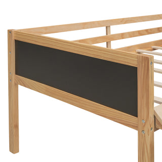 Twin size Loft Bed Wood Bed with Two Storage Boxes - Natrual ( old sku: LP000075AAM )