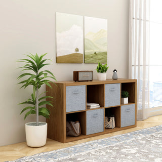 Smart Cube 8-Cube Organizer Storage with Opened Back Shelves,2 X 4 Cube Bookcase Book Shleves for Home, Office ,Walnut Color