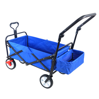 folding wagon Collapsible Outdoor Utility Wagon, Heavy Duty Folding Garden Portable Hand Cart, Drink Holder, Adjustable Handles