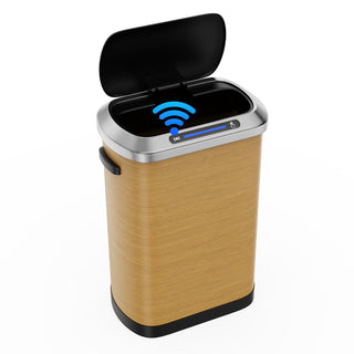 50L Smart Automatic Trash Can - Full Intelligent Sensor with Wood Finish