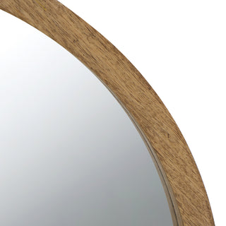 20" x 20" Circle Wall Mirror with Wooden Frame, Wall Mirror for Living Room, Dining Room, Foyer, Bathroom, Office