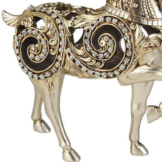 11.5" Tall Polyresin Decorative Horse Statue, Silver finish