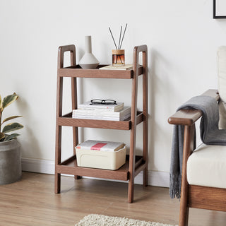 Walnut Color Oak Storage Bench, 3-Tier Beech Wood Shoe Rack for Entryway, Premium Storage Organizer for Bathroom, Living Room, Bedroom, Hallway, Patio, Kitchen