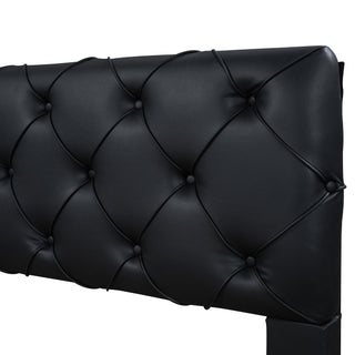 Queen Size Tufted Upholstered Platform Bed, Black