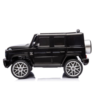 Licensed Mercedes Benz G63 Kids Ride On Car, 12V Electric Vehicle with Remote Control, Double Open Doors, Music, Bluetooth, Wheels Suspension, Battery Powered for Children Boy Girl (Black)