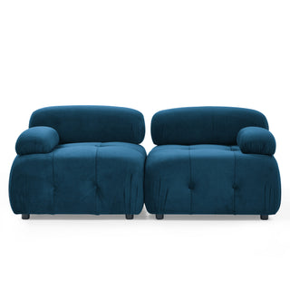 Modular Sectional Sofa, Button Tufted Designed and DIY Combination,L Shaped Couch with Reversible Ottoman, Navy Velvet